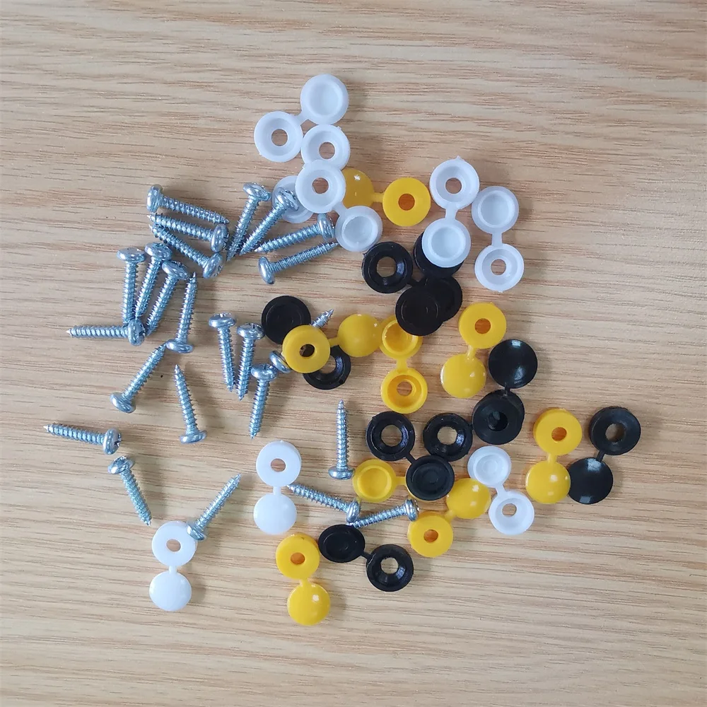 Universal Number License Plate Fixing Bolt Screws WIth Hinged Screw Covers