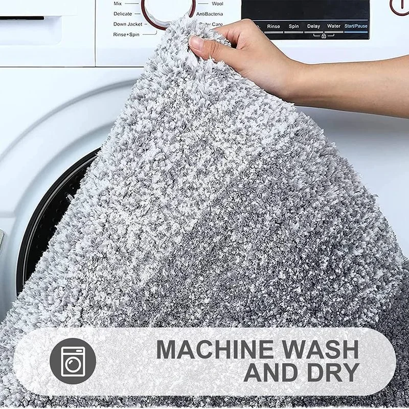 Thick Plush  Custom Machine Washable absorbent Soft Microfiber Shaggy Bathroom Mat