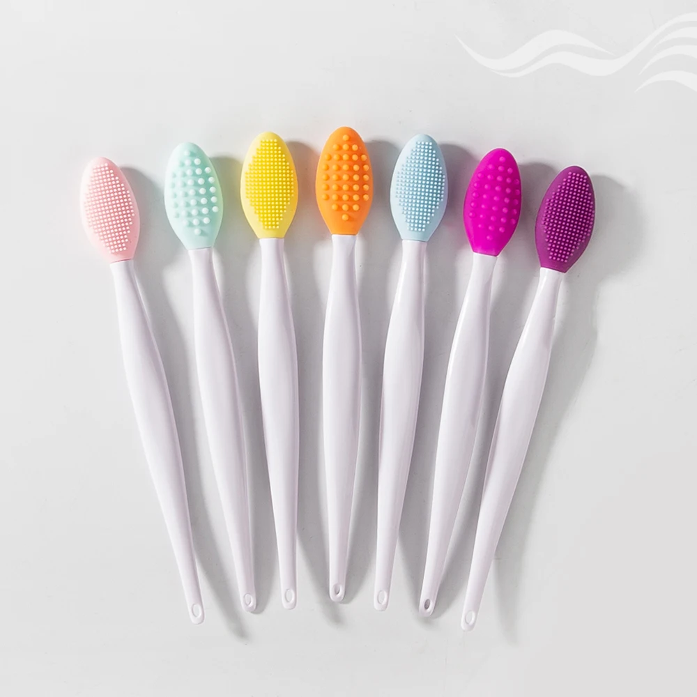 3 In 1 Double-Sided Multi-Functional Exfoliating Lip Nose Scrubber Silicone Nose Blackhead Removal Brush Blackhead Remover Tool