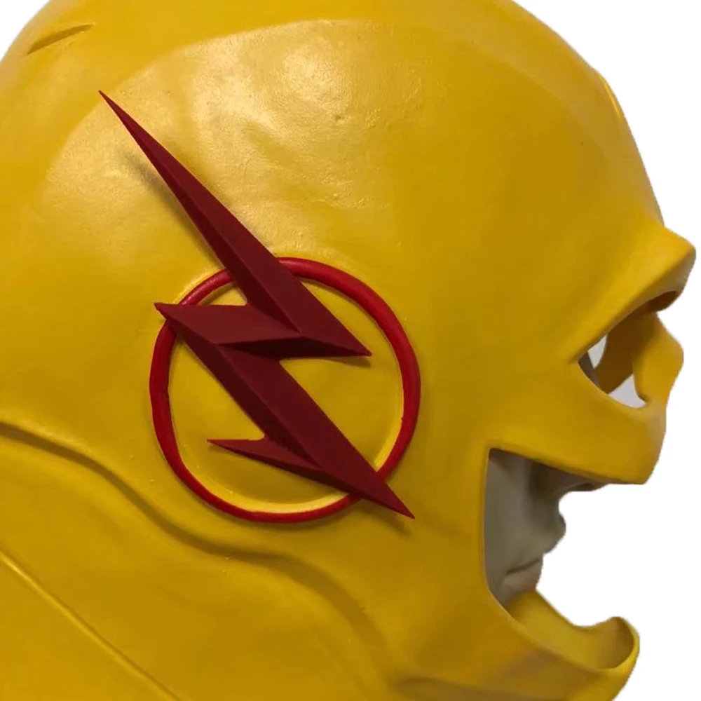 
Molezu Marvel Cinematic Universe Mask Fancy Dress Up Halloween Party Cosplay Latex The Flash Yellow Hero Full Head Mask 