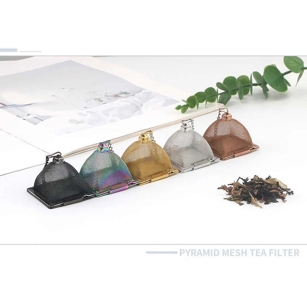 Novel Pyramid-Shaped Stainless Steel Tea Infuser Fine Mesh Tea Filter with Modern Creative Design