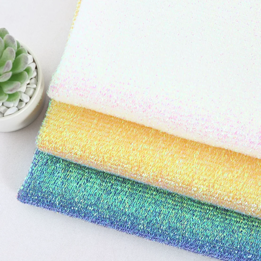 Wholesale sponge lurex rainbow multicolor fabric for costume