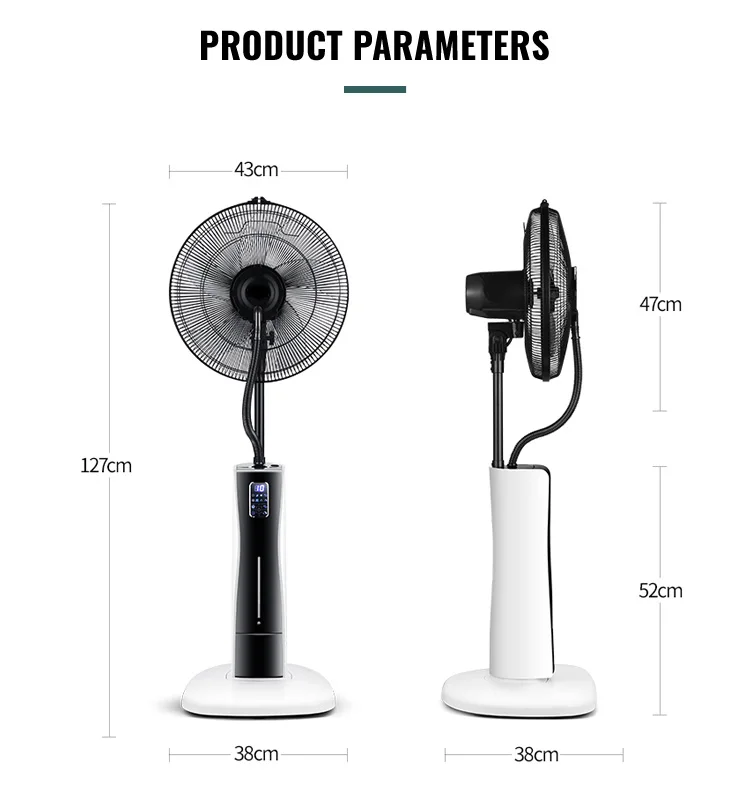 Air Conditioning Humidifier Mist Water Spray Cooling Stand Fan With Remote Controller