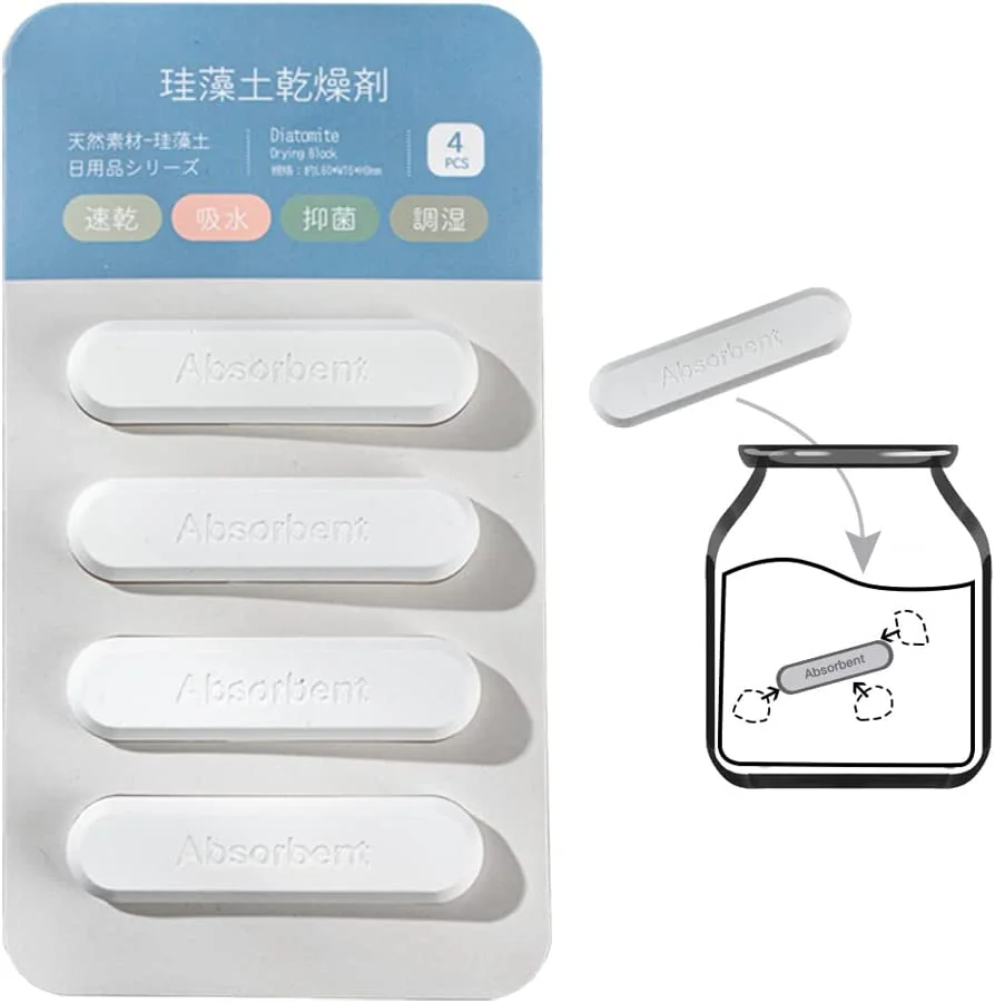 Natural Diatomite Drying Strip Food Safty and Reusable Desiccant Packs Hygroscopic and moisture for Food or Pet Food Storage