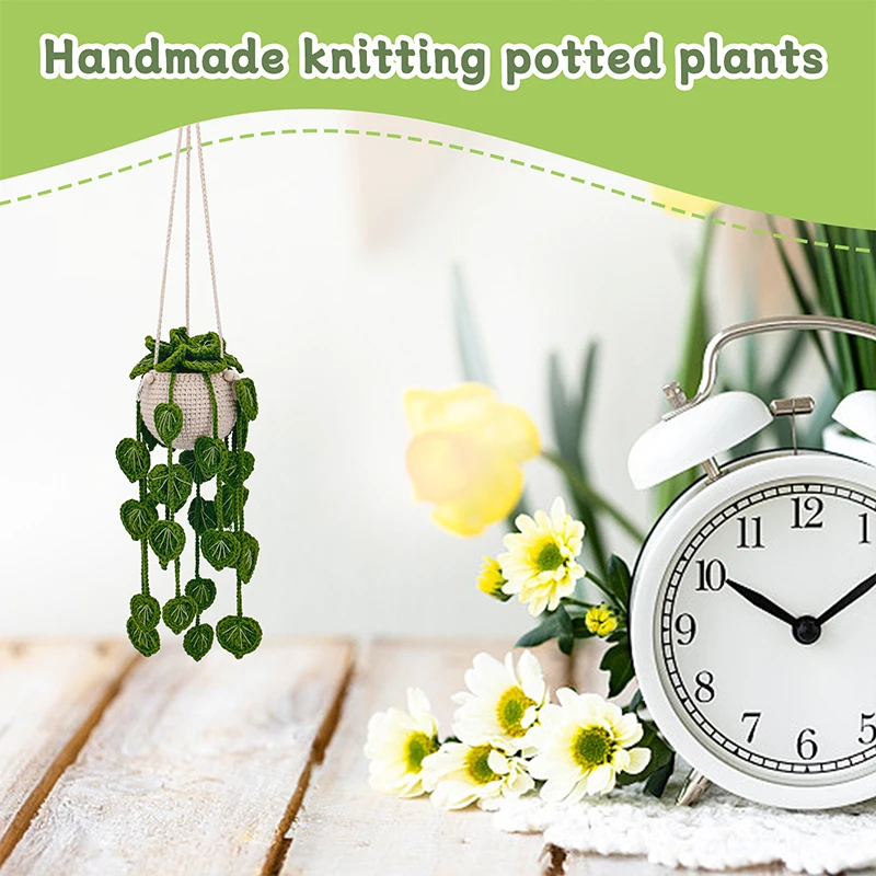 Home Decor DIY Handmade crochet hand made Hanging Plants Indoor Outdoor crochet plants