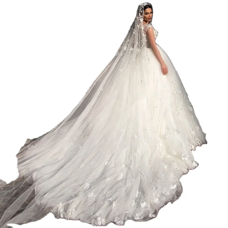 2023 Heavy Beaded Bridal Gown New Ball Gown Wedding Dress Lace Bridal Dress Plus Size Wedding Gown Africa Wedding Dress A192