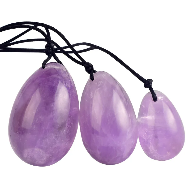 
Natural amethyst egg 3-piece set jade massage egg for female postpartum repair Kegel training Yoni Eggs 