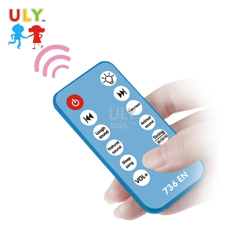 3 In 1 Baby Projection Bed Bell Night Light With Remote Control Bluetooth Early Education Comforting Toy For Kids Newborn