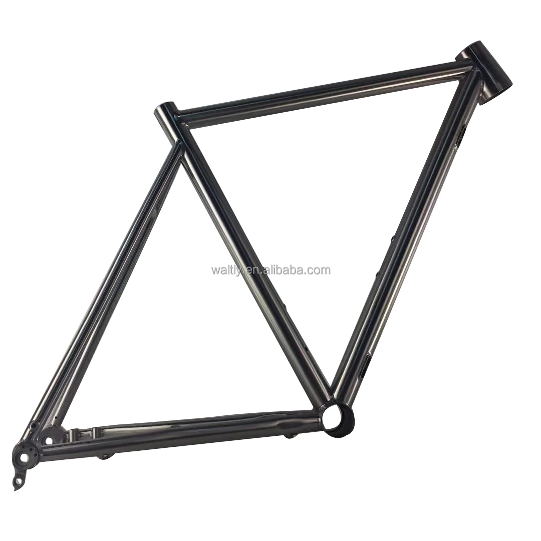 High performance road bicycle frame titanium oval tube