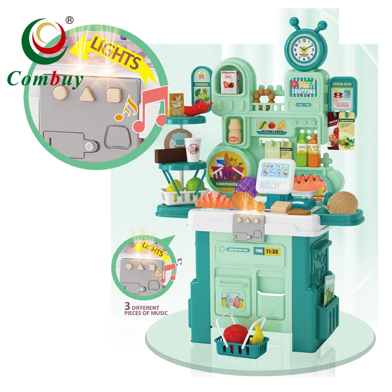 Lighting music house game kids toy set table plastic pretend play
