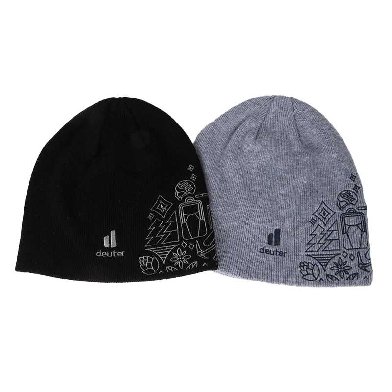 Sewingman 23SM4014 Wholesale Custom Both Sides Embroidery Knitted Beanies with Logo
