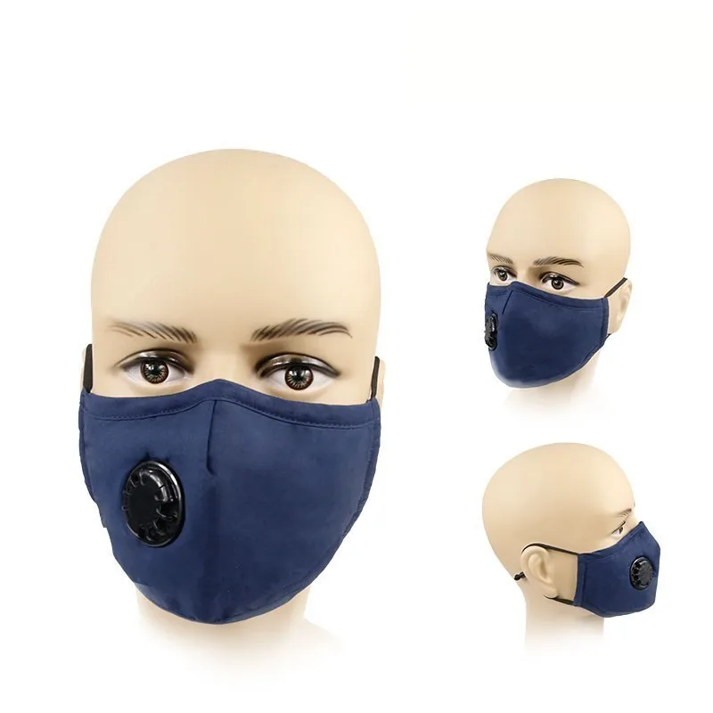wholesale designer cotton mouth mask with breathing valve respirator custom cloth black washable reusable anti dust cotton mask