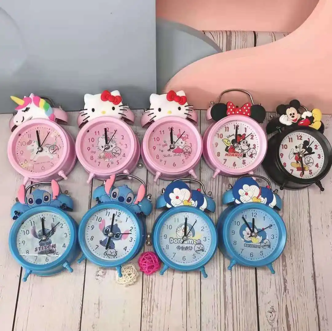 Новинка 2021, Изысканный милый ретро будильник с мультяшным рисунком Микки из сплава и силикона, будильник