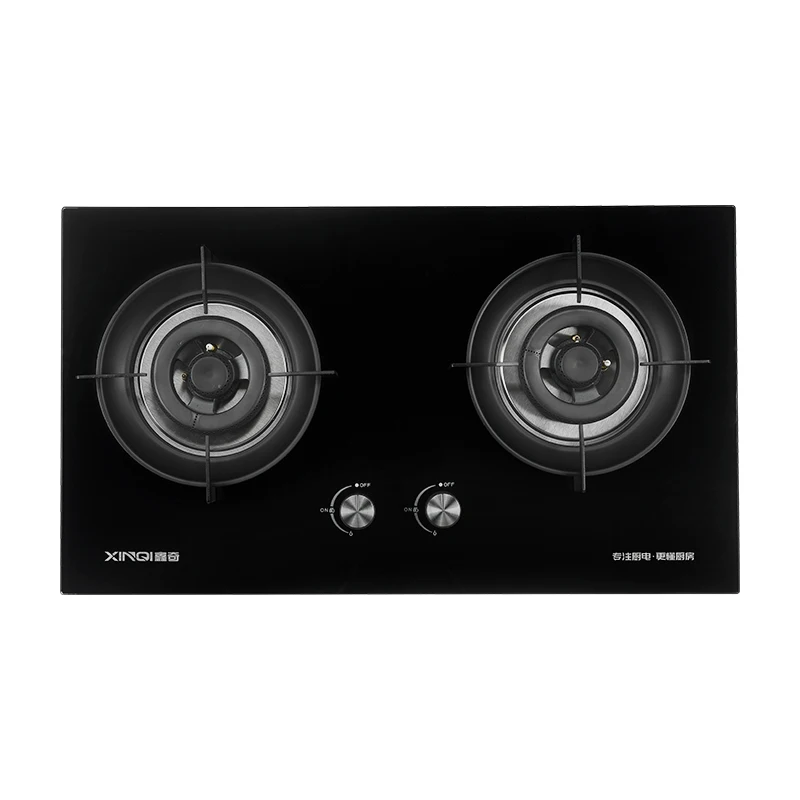 Tempered glass panel gas stove kitchen built-in gas hob double burner gas cooker hob