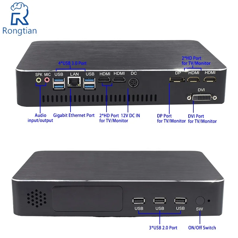 Linux Intel Core i9-9900 процессор 3,1 ГГц до 5,0 ГГц 8 ядер, все в одном мини-ПК компьютер