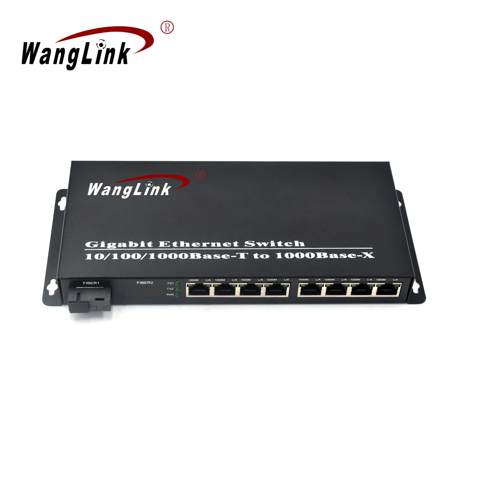 Wanglink Gigabit Fiber Switch 1*10/100/1000M SC Fiber Port + 8*10/100/1000Mbps Ethernet Port Fiber Switch