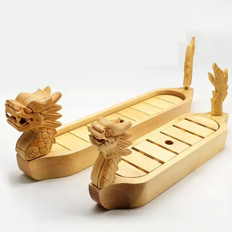 Chinese sashimi bamboo wood decoration wooden sushi boat wholesale natural bamboo sushi boat seafood restaurant wooden boat