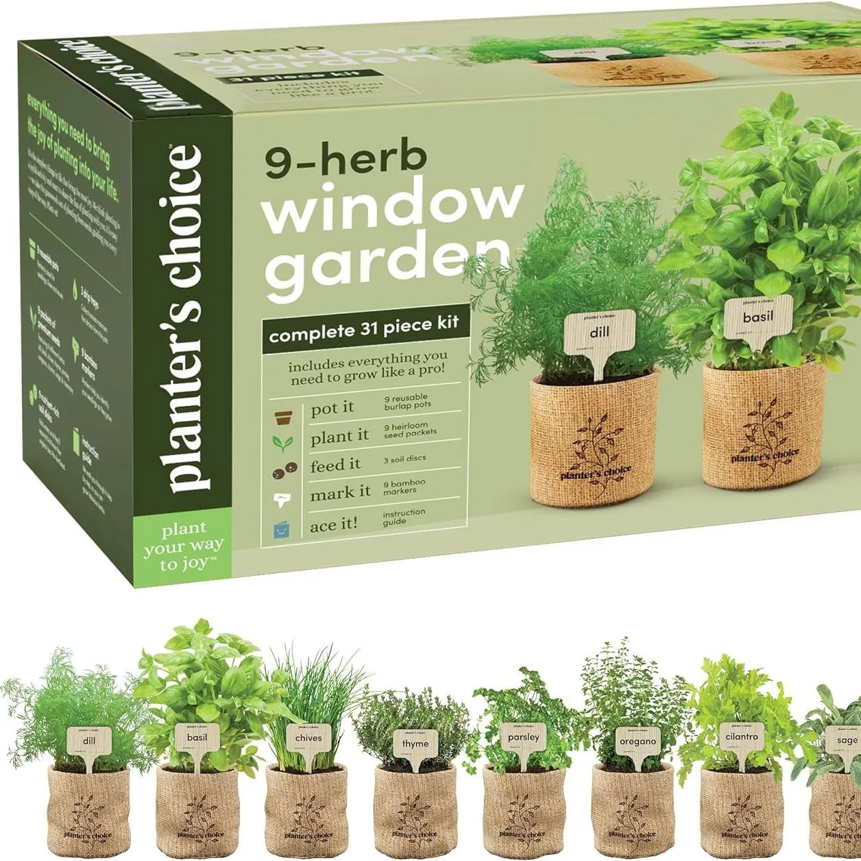 100% Organic Home Herb Growing Gardening Cooking Gifts Gardener Indoor Herb Garden Starter Kit Herb Kit For Women