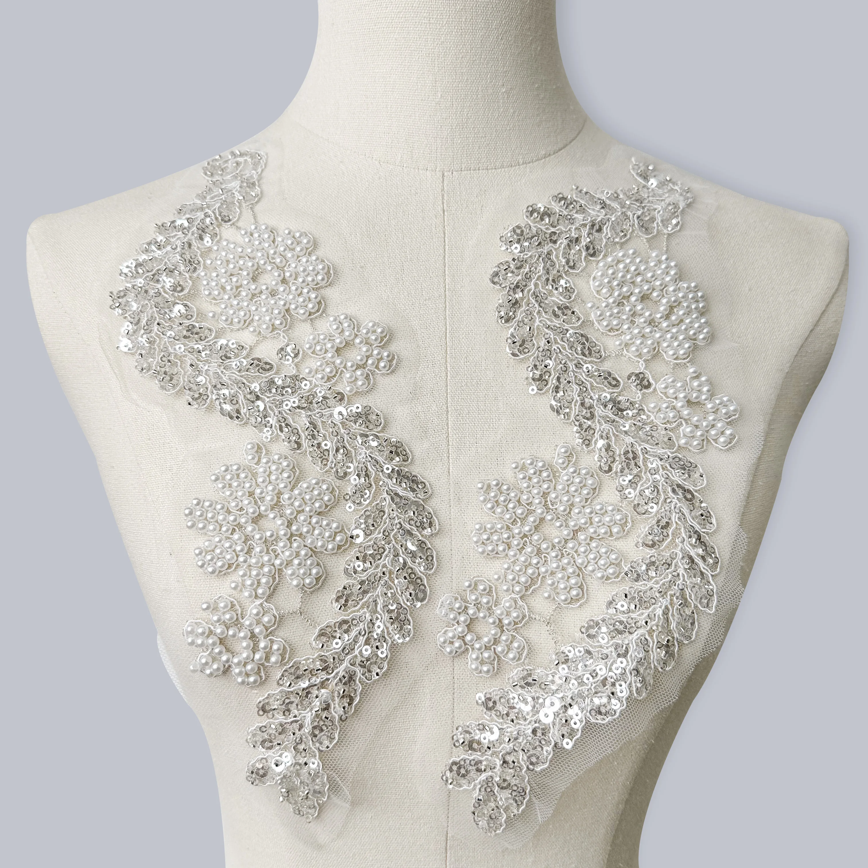 New bra with rhinestone decals and hand sewn silver bead lace for wedding party dress accessories