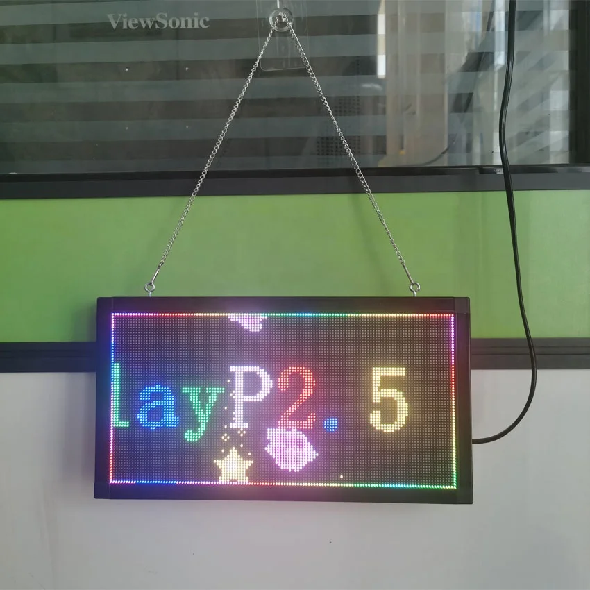 Мини P2.5 RGB Полноцветный дисплей Настольный счетчик окно подвесной USB порт зарядный Банк беспроводной Wi-Fi