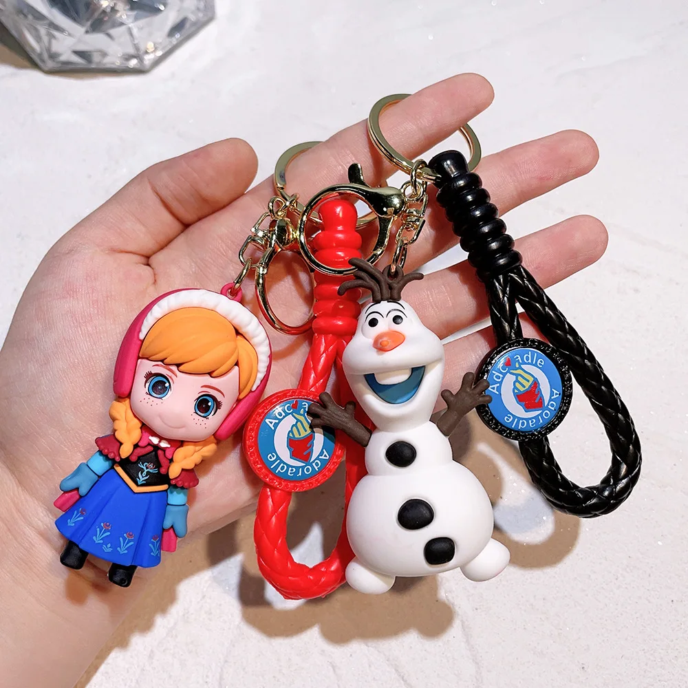 ZY2452C Wholesale Classic Cartoon Frozen Role Princess 3D Keychains Girl Teen Child Kids Gift Backpack Ornament Doll Keyring