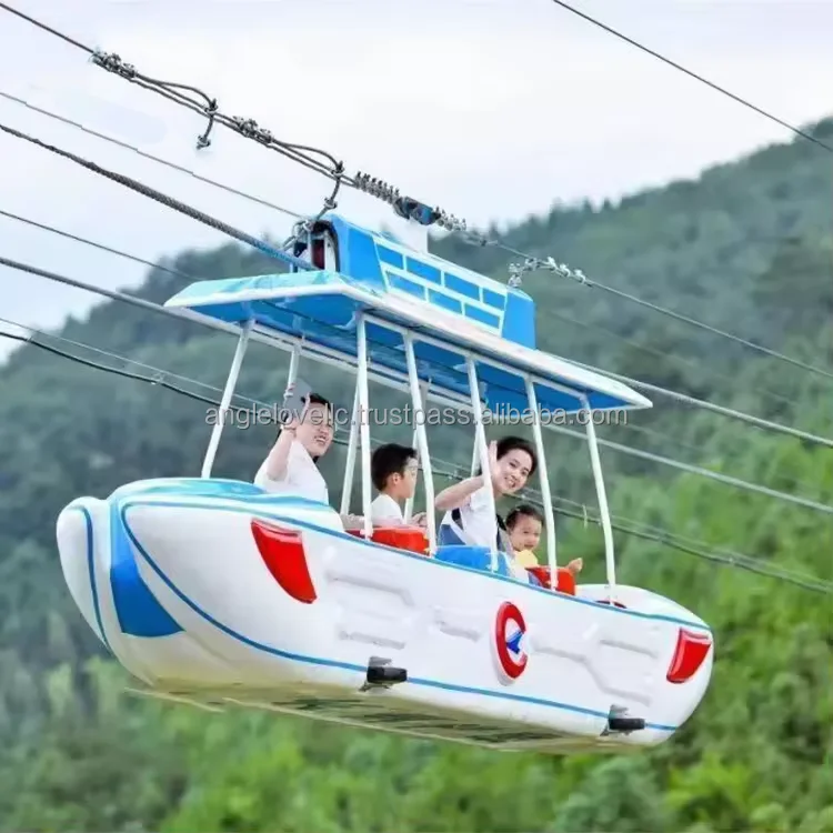 Aerial Ropeway Large Outdoor Adventure Nylon Pulley Cable Car Airship Cableway For Sale