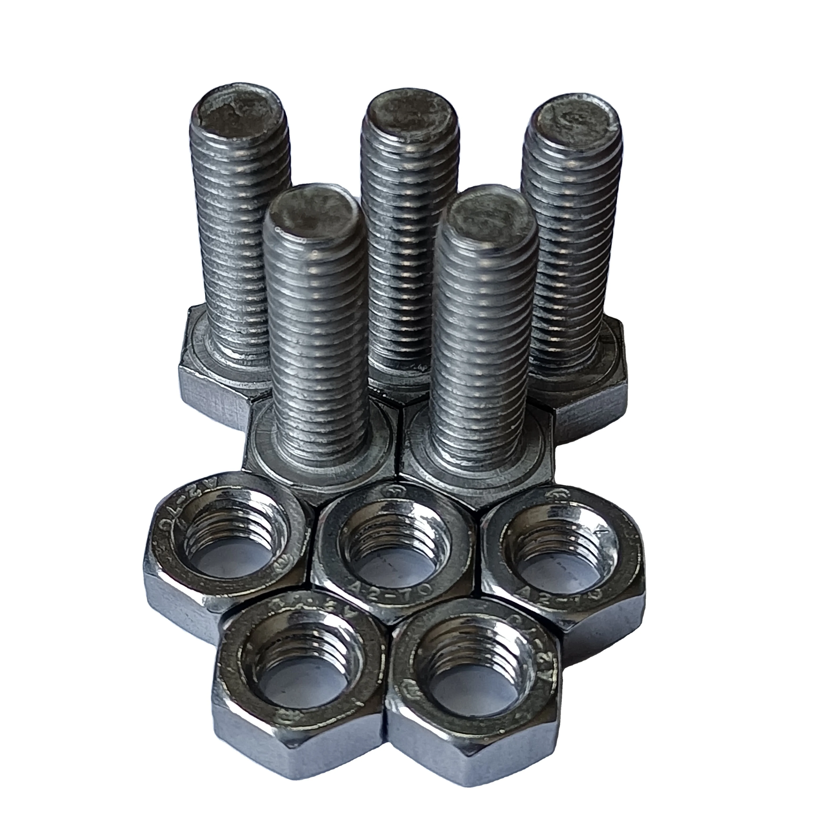 Manufacturer directly supply  DIN933/934 hex  bolts nuts  SS304, SS316  stainless steel hex bolts