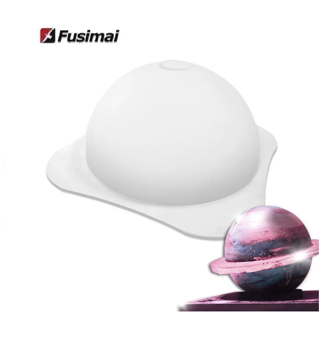 Fusimai Wooden Hammer Fondant Chocolate Soap Making Moulds Large Silicone Planet Mousse Cake  Baking Mold