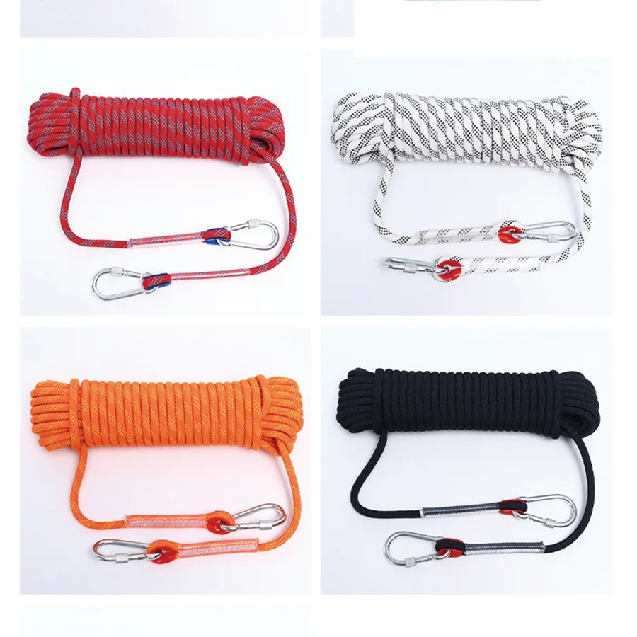 climbing rope dog leash 10 11 12 14mm colorful outdoor dynamic nylon rock climbing rope for mountaineering