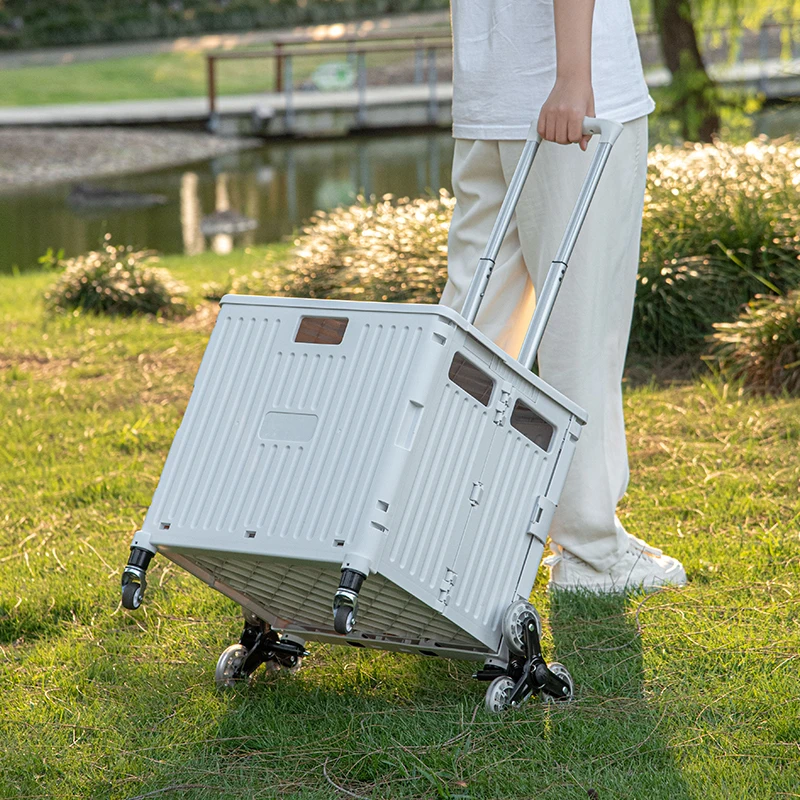 Modern Multi-Functional Foldable Plastic Trolley Case Rectangle Design for Multi-Scene Use for Clothing Storage