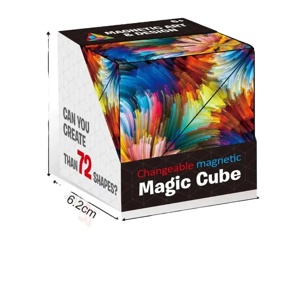 Children Kids Gift Educational Space Geometry 3D Colorful Magnetic Transforming Alien Cube Magic Cube Educational Toy