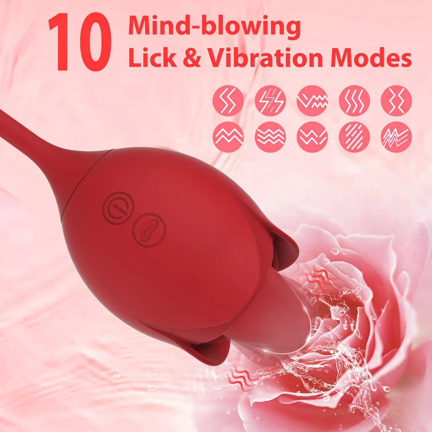 hot sale G spot 3 IN 1 Telescopic Rose Vibrator Thrusting Dildo Sex Machine Tongue Licking Vibrator Wand Massage Vibrating Egg