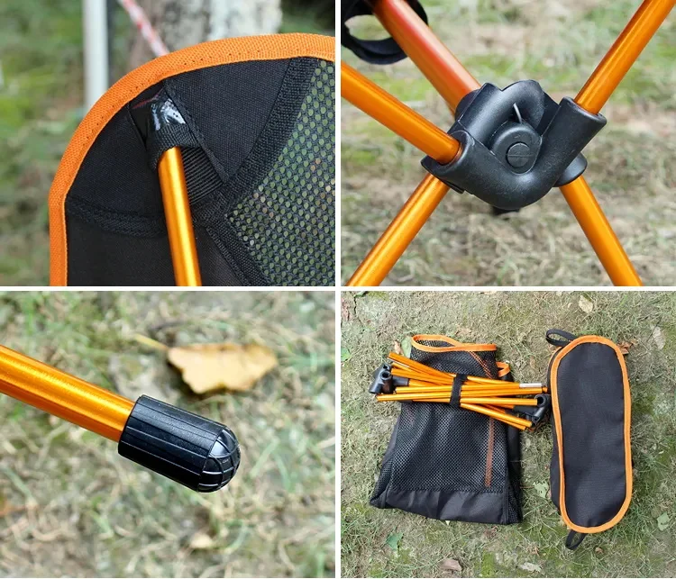 Ultralight Portable Compact Outdoor Folding Camping Custom Travel Chair Portable Small Camping Beach Folding Chair For Hiking