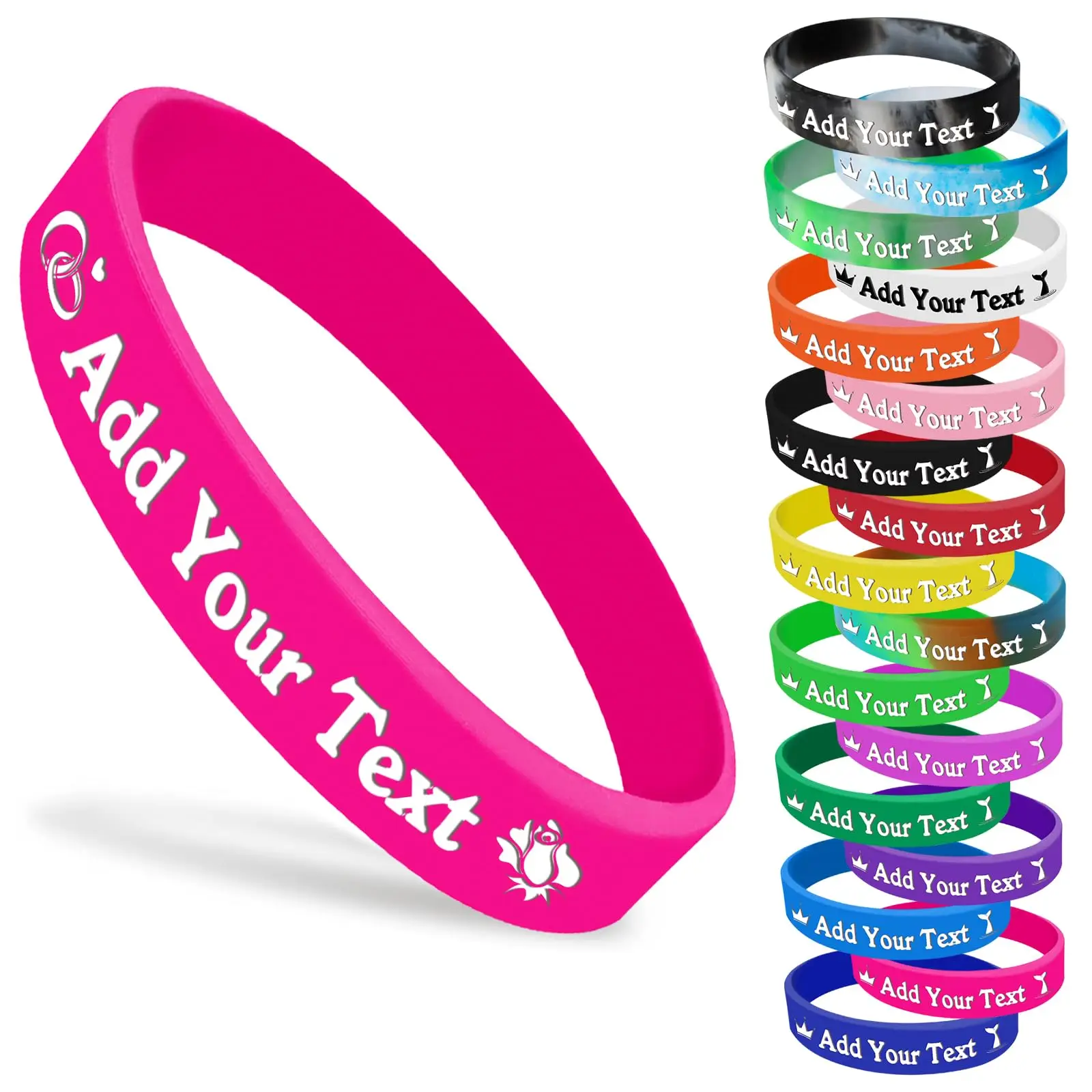 Promotional Gift Custom Personalized Logo Debossed Wrist Band Rubber Silicone Bracelet Wristband