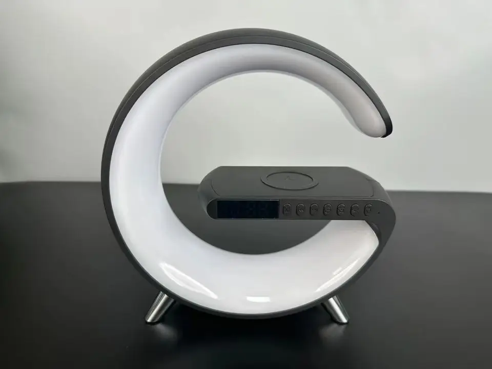 All in one  Multi-functional Wireless Fast Charging Alarm Clock Speaker APP Control RGB Atmosphere Night Light