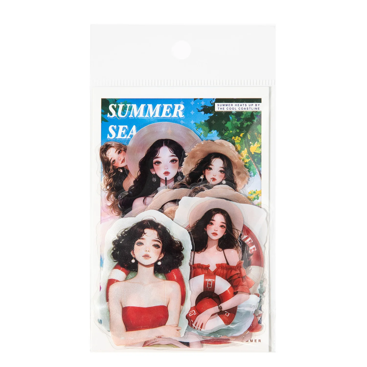 10 stickers per pack summer sea breeze series summer theme DIY material decorative stickers 6 styles