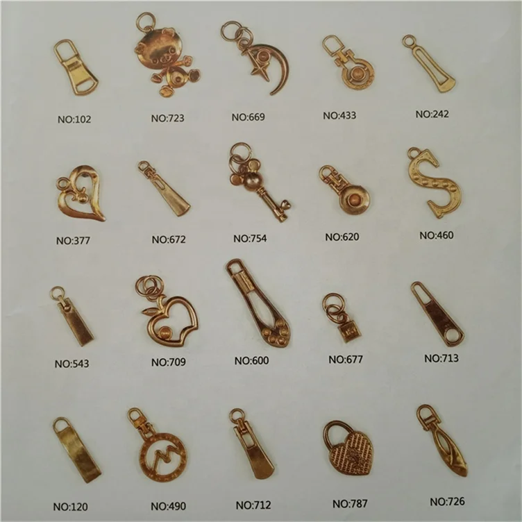 animal Bear fish butterfly palm peach heart-shaped five-pointed star letter metal zipper slider puller pendant pull parts