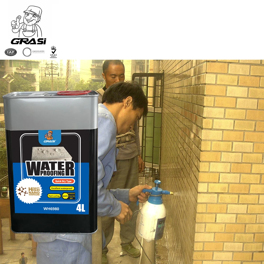 Lavatory Hydrophobic Cement Products Waterproof Balcony Cement Brick Nano Dry Time Fast Silicone Sealant Impregnant Coating