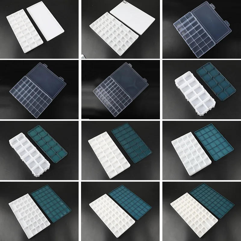 Hot selling square plastic painting palette with lid