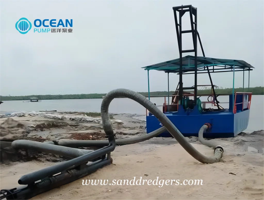 8 inch  10 inch 12 inch Simple Sand Pump Dredger Sand Dredging Platform With Diesel Engine Sand Suction Hose