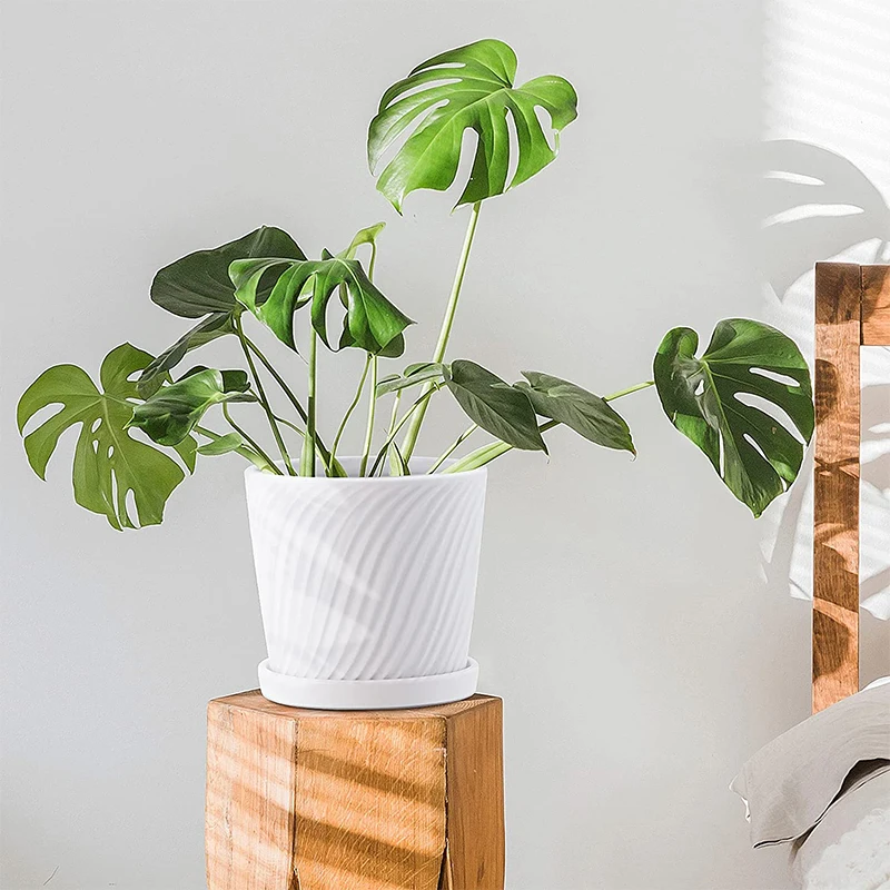 5.5 Inch Plant Pots Indoor Ceramic Pots Planters with Drainage Hole and Saucers Flower Pots for Indoor Outdoor Plant