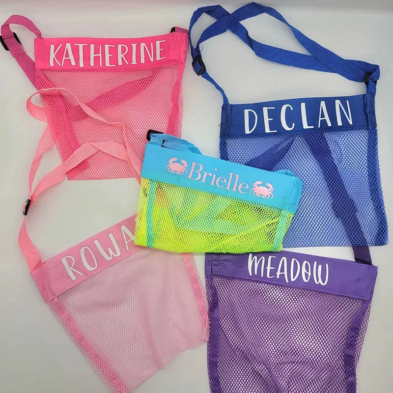 Wholesale Custom Luxury Beach Bags For Kids Mesh Shell Toy Summer Mesh Beach Bag