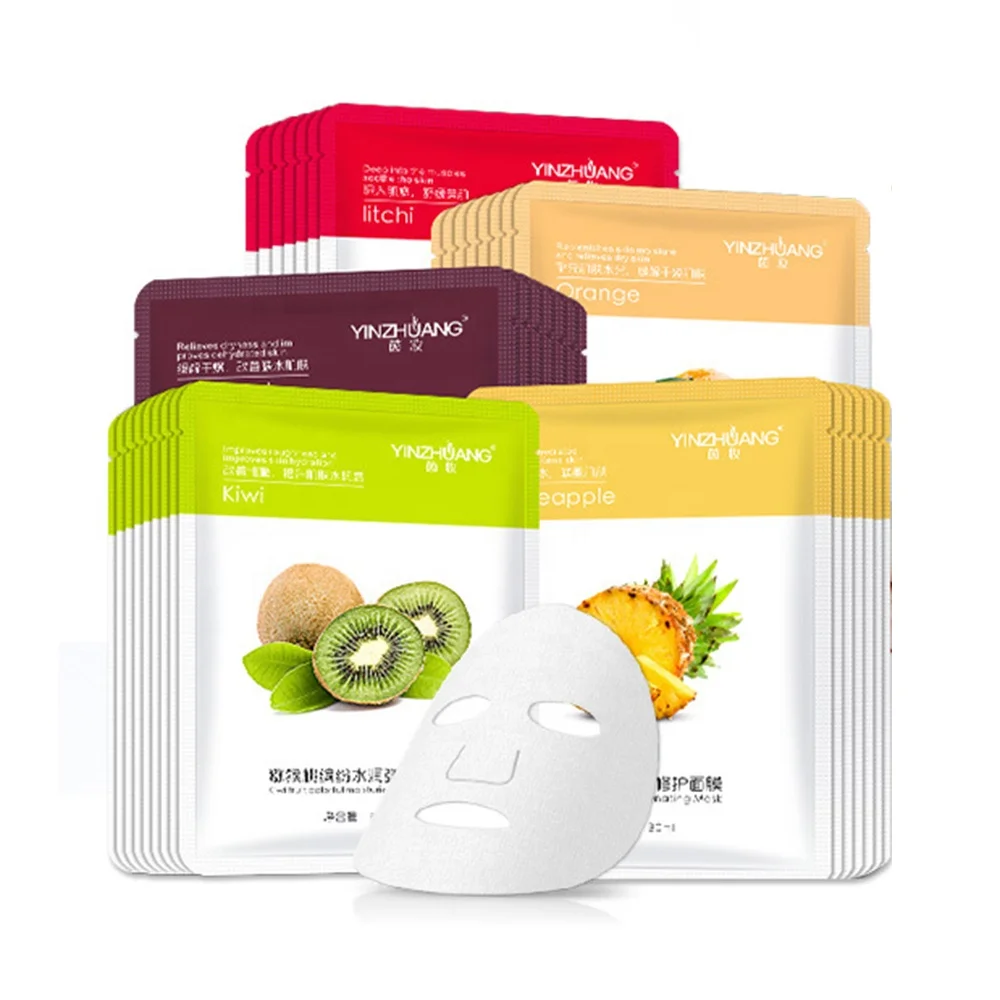 Оптовая продажа, лимон, манго, фрукты, кокос, гиалуроновая кислота, увлажняющая шелковая маска для лица