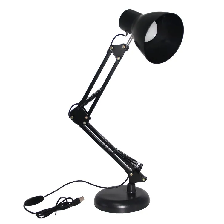 flexible foldable metal long swing arm office bedroom modern led desk lamp