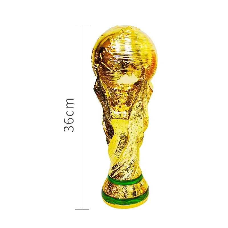 Wholesale Custom Metal Resin Trophy 37cm World Sports Football Soccer Trophy Cup Model 2023 Metal Award Trophy
