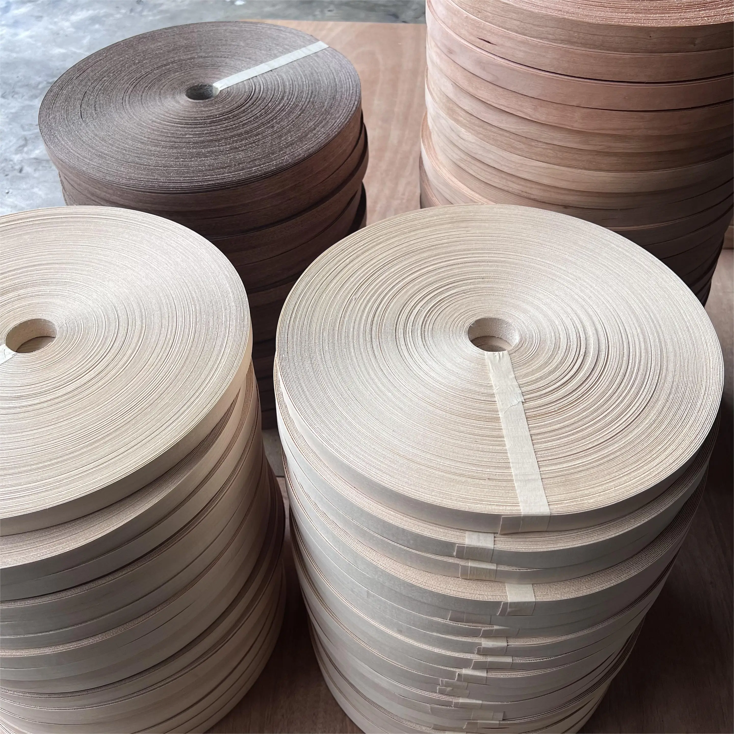 Factory supply natural edge banding veneer furniture0.5mm1mmOak walnut  maple cherry birch okoume edge veneer