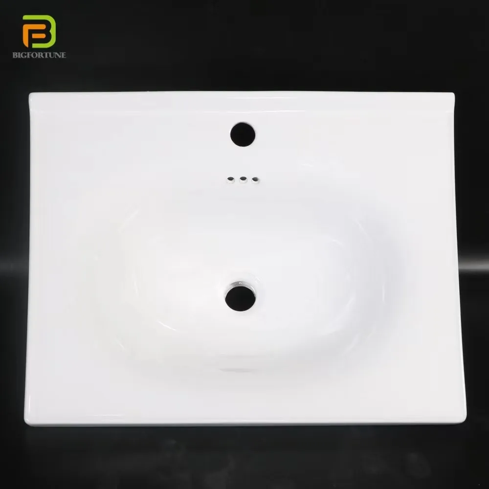 Chaozhou sanitary ware ceramic white bathroom sink basin wash face and cabinet hand basin for public