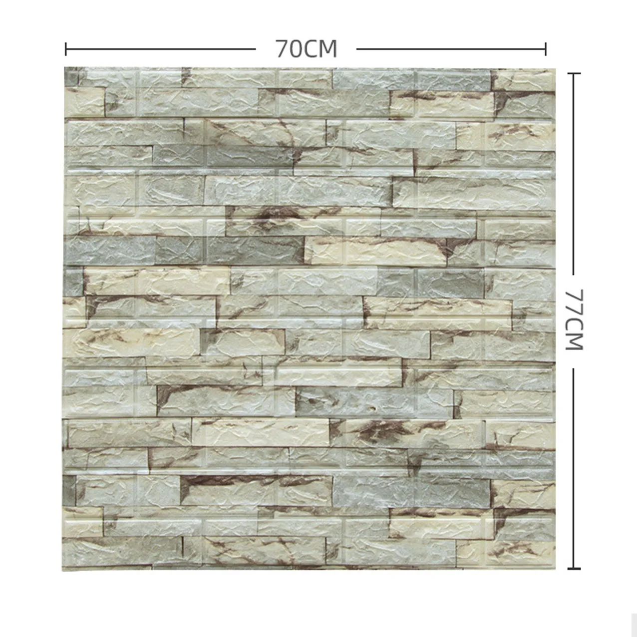 Self adhesive 3d stone/brick PVC XPE wallpaper 70x77cm wall stickers 3d for kids room animals