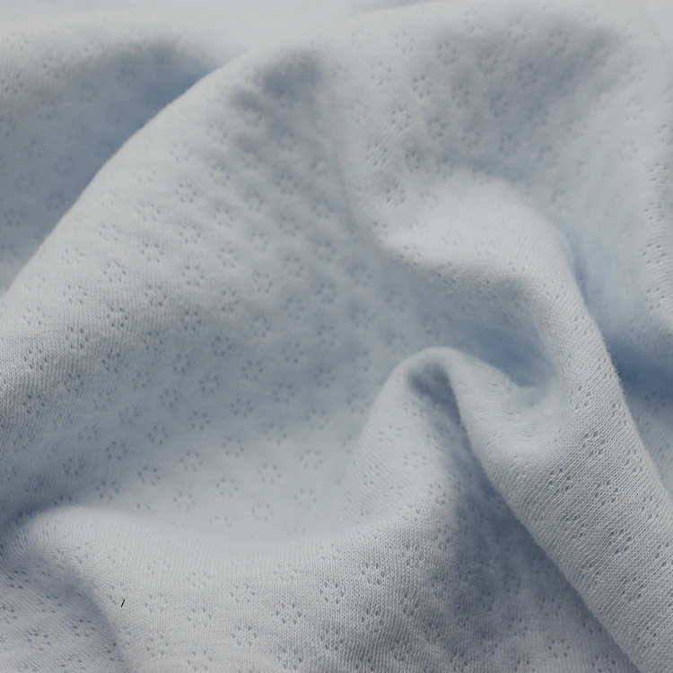 Jacquard 3D Snowflake Fabric Knit Weft Atmosphere CVC Air Layer Six Spot Jacquard Scuba Quilt Fabric for Baby Clothes Face Mask