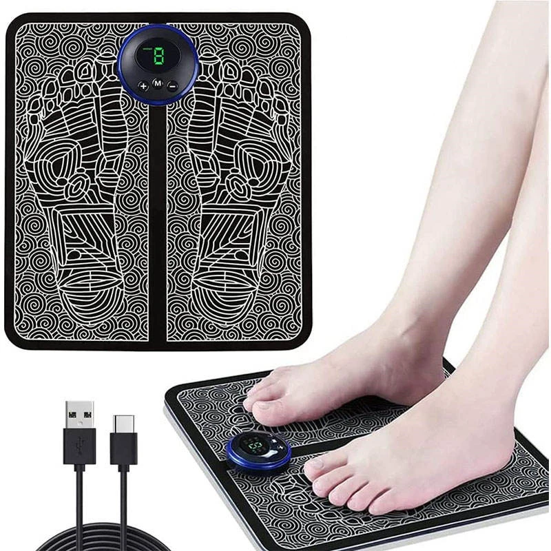 Foldable Tens Vibrating Electric Foot Massage Machine Circulation Muscle Stimulator Shiatsu Mat Ems Foot Massager Pad